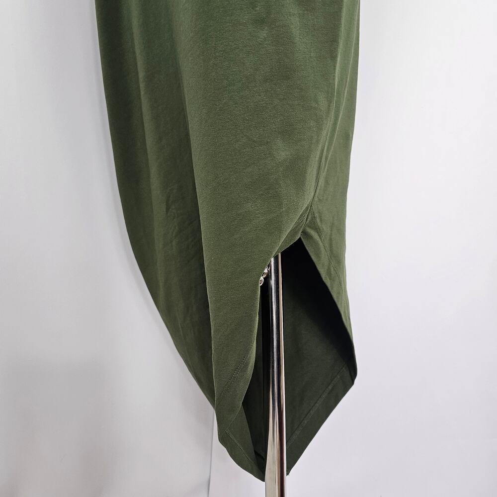 Universal Standard Geneva Green Asymmetrical Cotton Midi Dress Size 4XS/0 NWT - Picture 5 of 13
